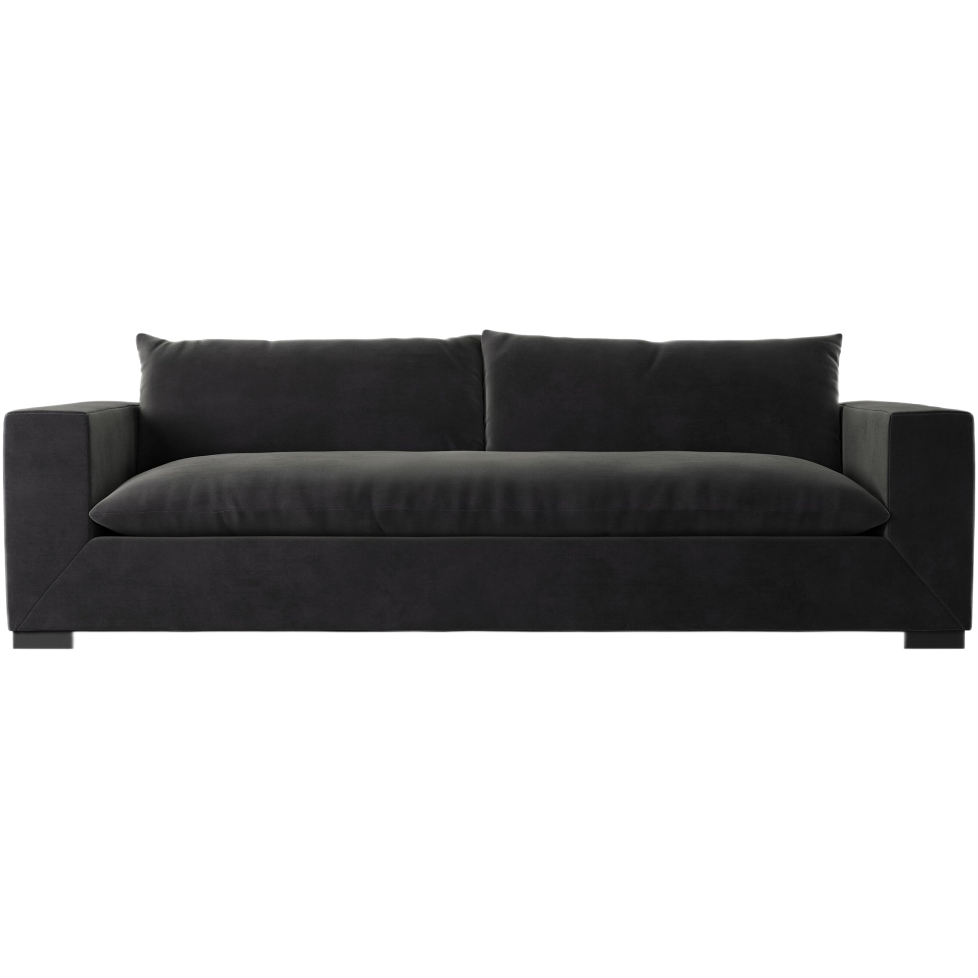 Romeo 94" Velvet Sofa, Crypton Henry Charcoal