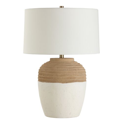 Gareth Two-Tone Ceramic Table Lamp, Terracotta/White