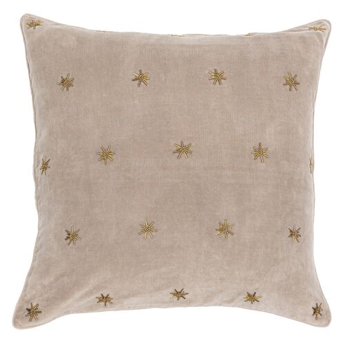 Star 20x20 Pillow, Taupe Velvet~P77637395