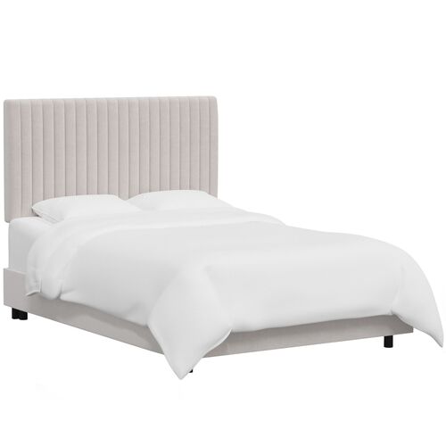 Rosalie Channeled Bed, Velvet