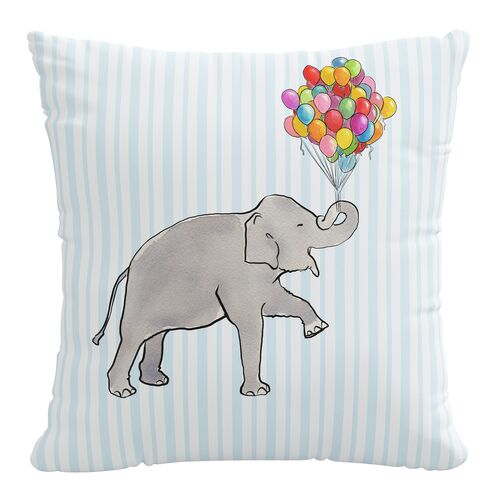 Elephant Stripe 20x20 Pillow, English Blue~P77540000