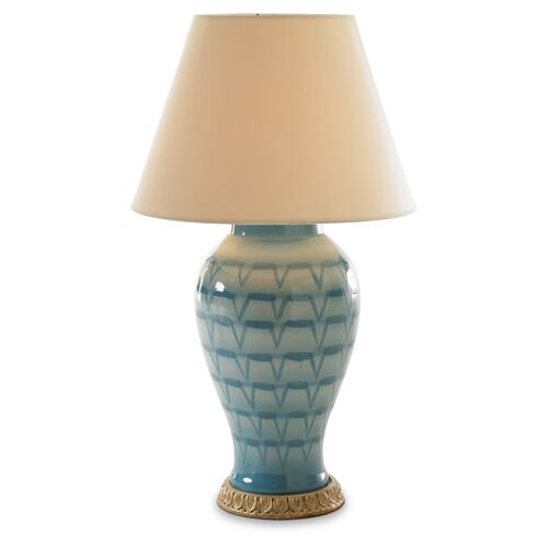 Ceramic Table Lamp, Turquoise~P77232403