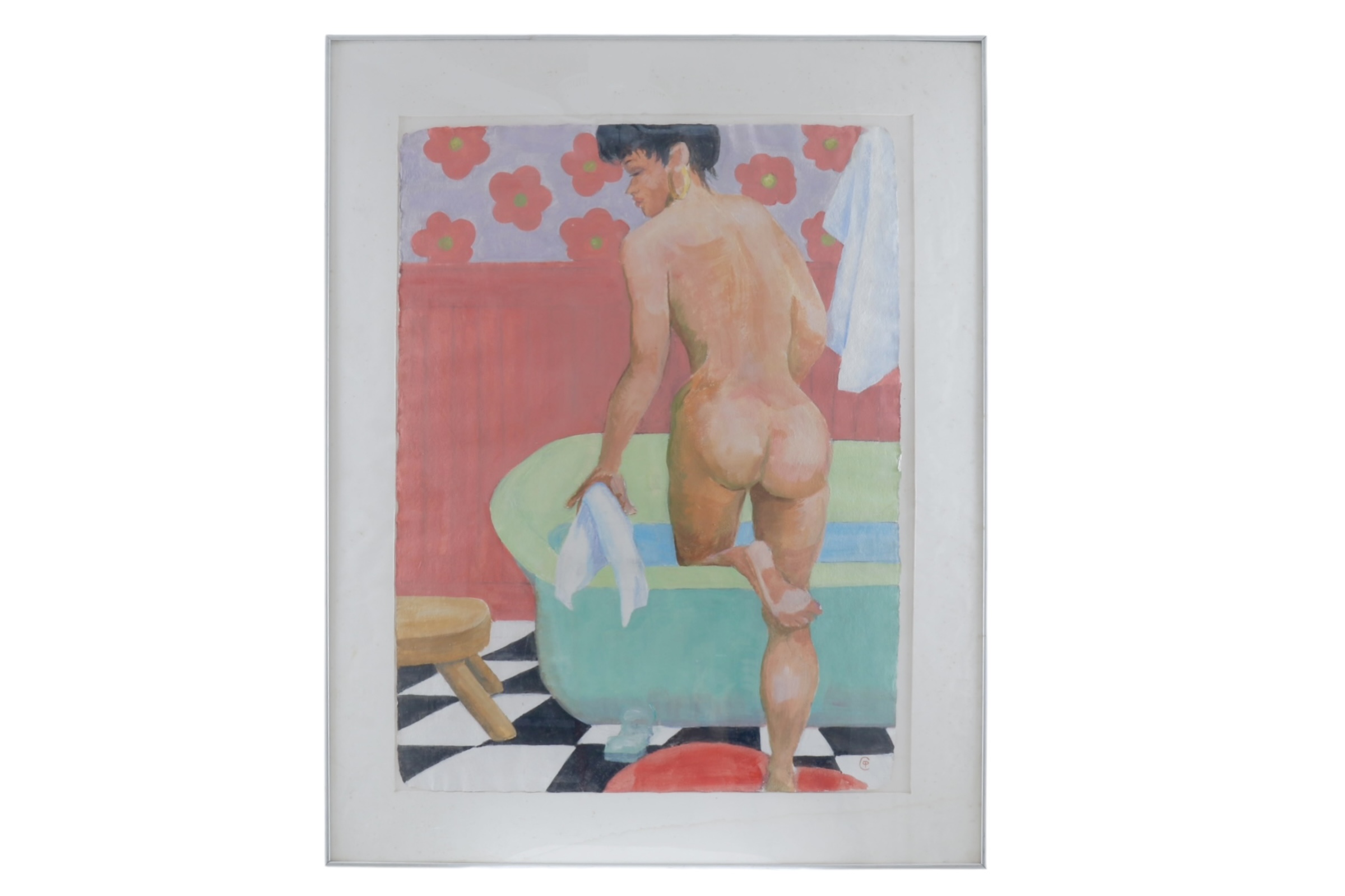 Original Signed Watercolor Female Nude~P77708259