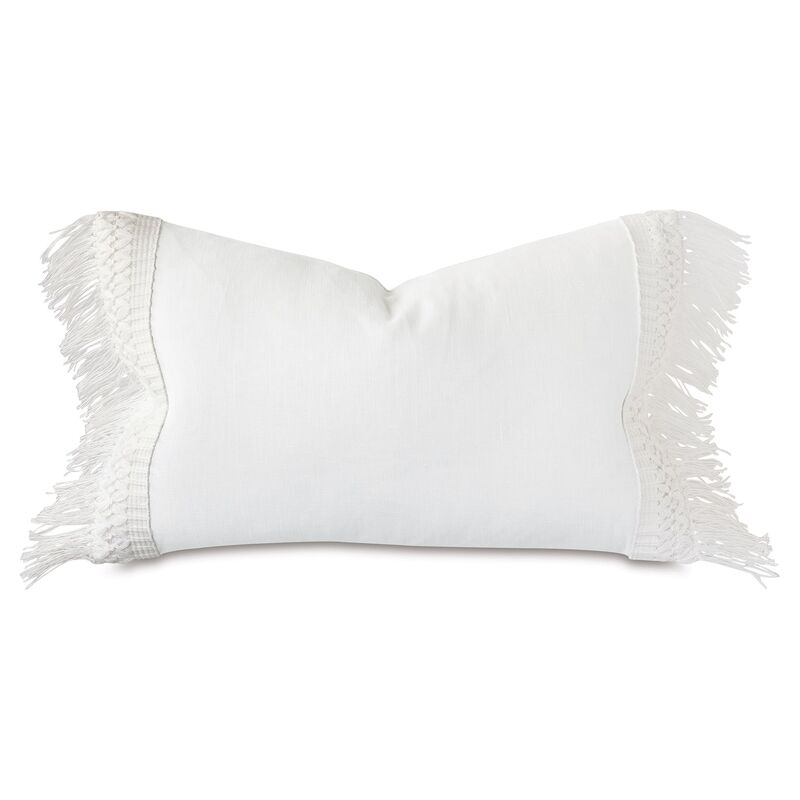 Suki 13x22 Lumbar Pillow, White
