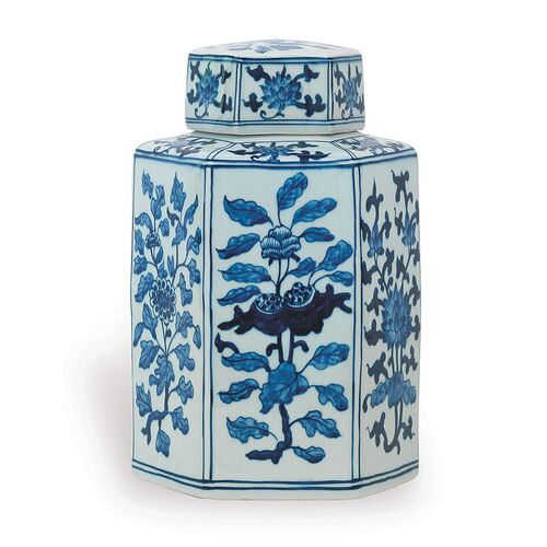 11" Four Seasons Jar, Blue/White~P77327791~P77327791