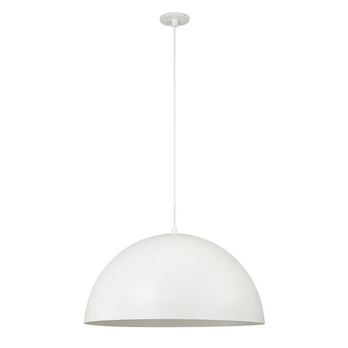Maple Metal Dome Pendant, White Maple Metal Dome Pendant, White