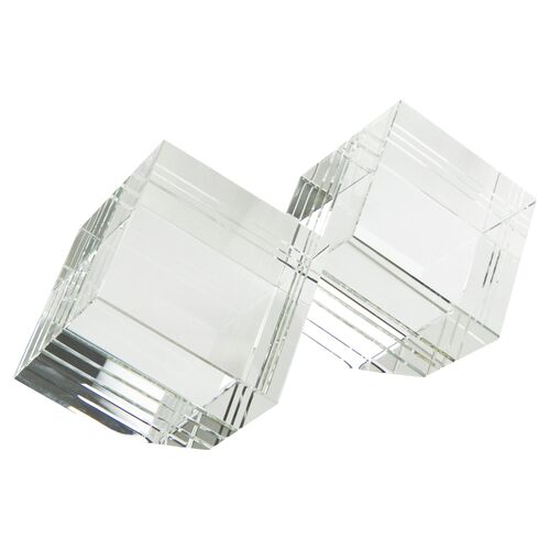 Crystal Angled Bookends, Clear~P77640767