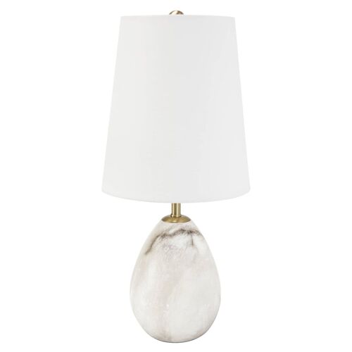 Jared Mini Table Lamp, Alabaster~P77578483