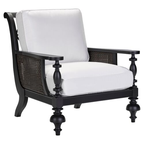 Hemingway Plantation Lounge Chair, Black/Natural~P77519750