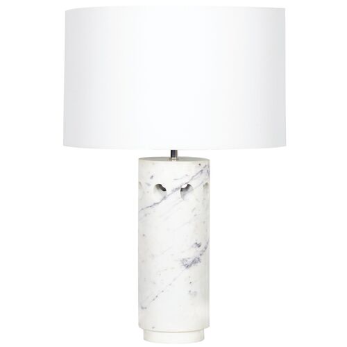 Odin Marble Table Lamp, White