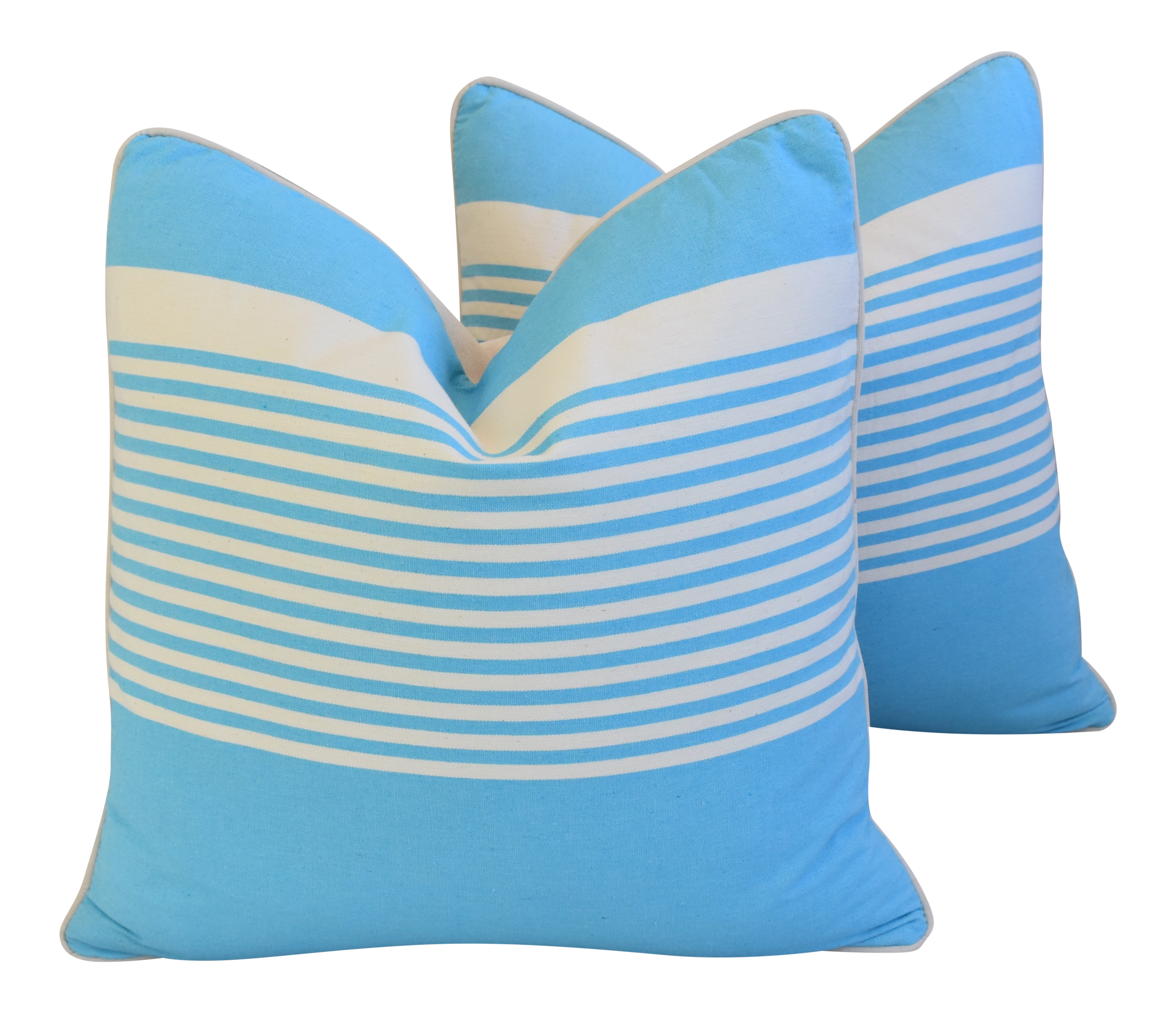 French Blue & White Striped Pillows, Pr~P77681624