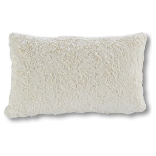 Addax 9x19 Faux Fur Lumbar Pillow, Cream~P77463494