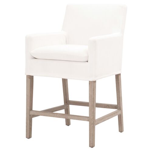 Milly Slipcover Counter Stool, Pearl Performance~P77656684