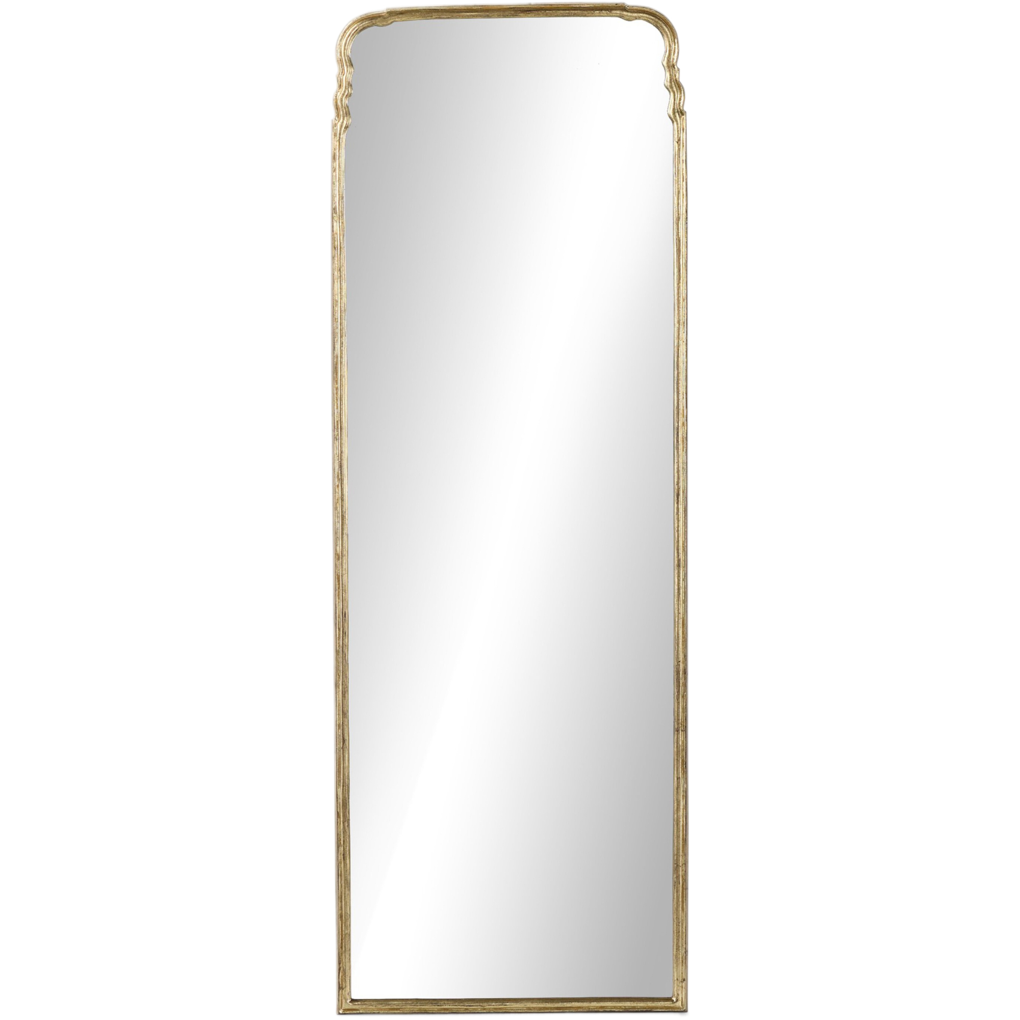 Arlowen Floor Mirror, Antiqued Gold Leaf