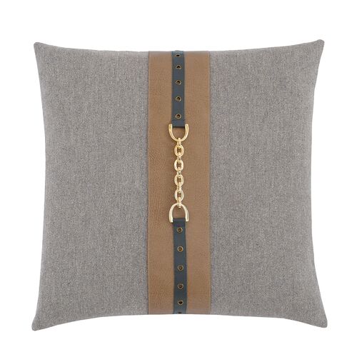 Carrie Buckle Pillow, Stone/Tan 