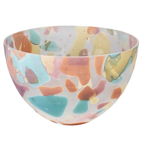 Watercolor Glass Bowl, Multi-Pastel