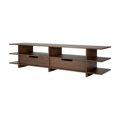Kabuki 2-Drawer TV Cupboard, Teak Brown