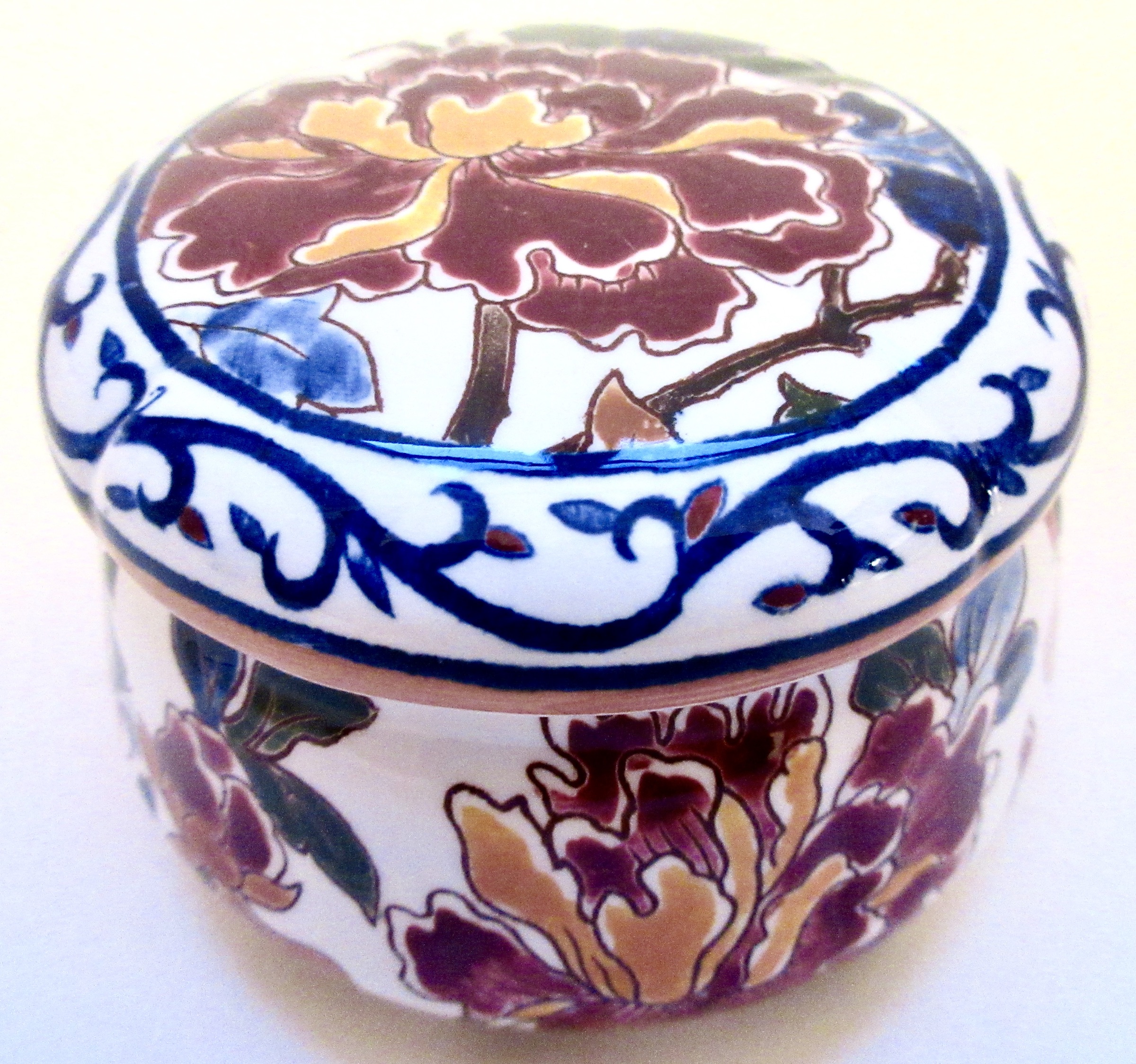 Gien French Faience Peonies Box~P77681753