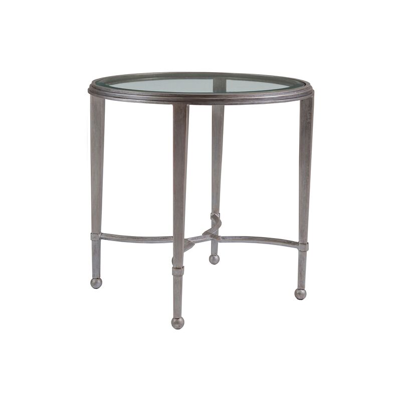 Sangiovese Round Side Table, Argento Silver
