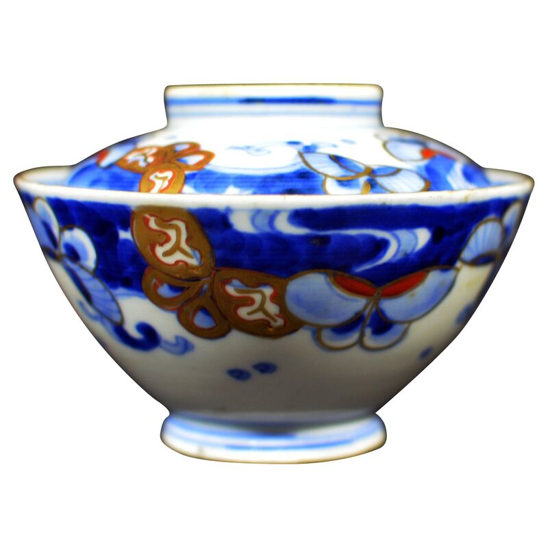 Antique Japanese Imari Bowl w/ Cover