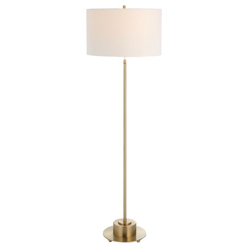 Giancarlo Adjustable Height Floor Lamp, Brass/Gold