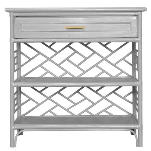Chippendale Rattan End Table
