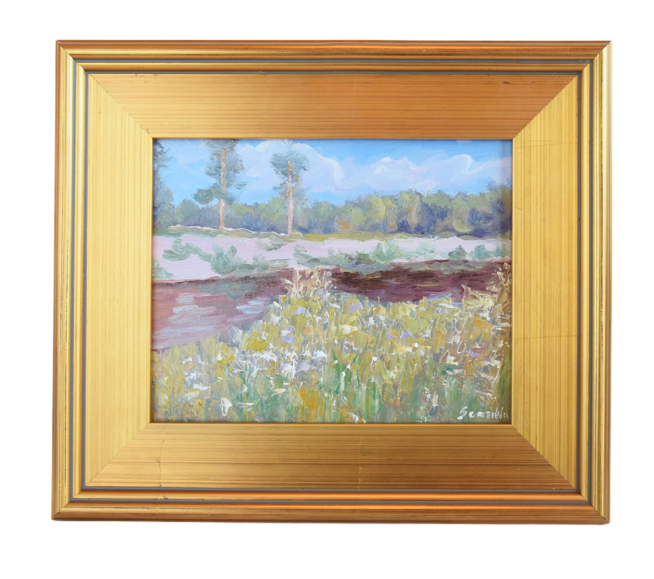 Sean Wu, Lake Meadow Landscape Painting~P77687360