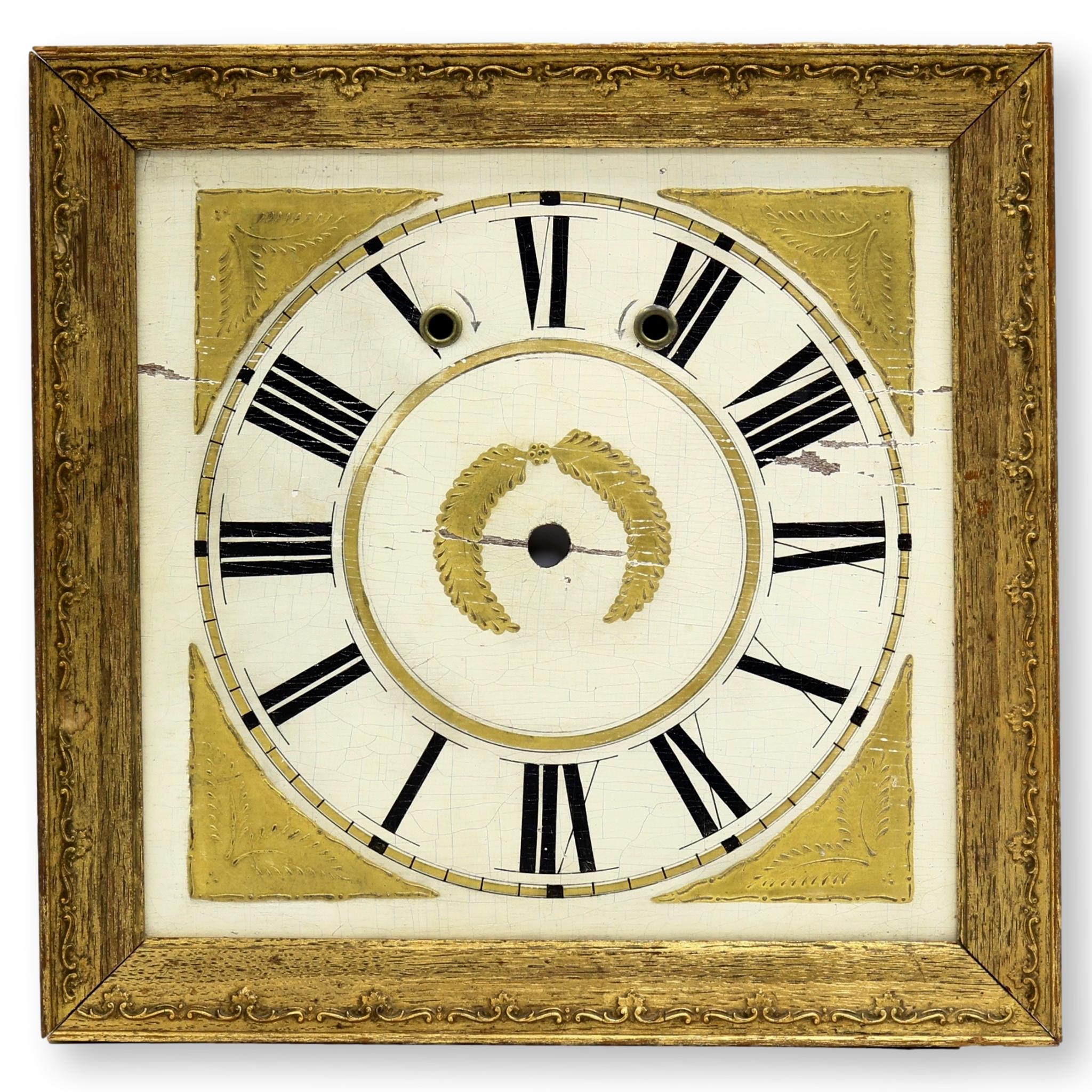 Framed 18th-C. Wood Clock Face~P77559144