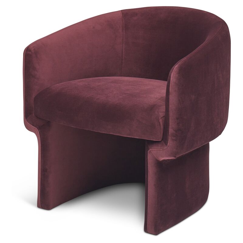 Demi Velvet Accent Chair, Purple