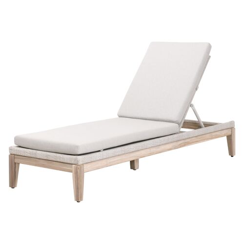 Easton Rope Outdoor Chaise, Performance Pumice/Gray Teak