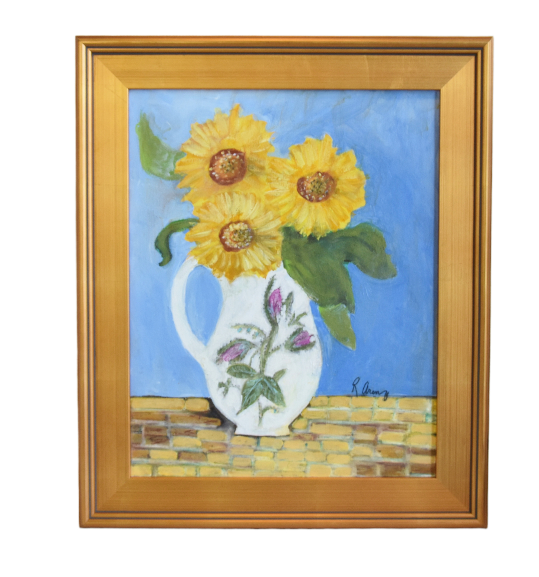 Yellow Sunflowers Floral Oil Painting~P77689383