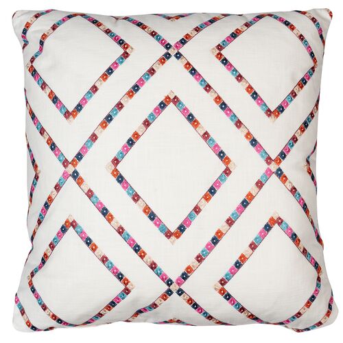 Amora Embroidered Pillow, Carnival