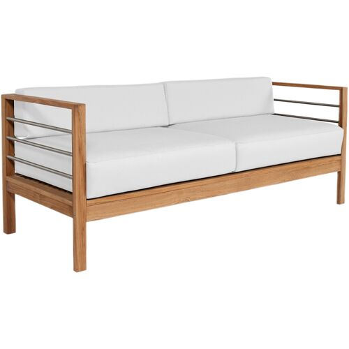Summer Outdoor Teak Bench, Natural Sunbrella