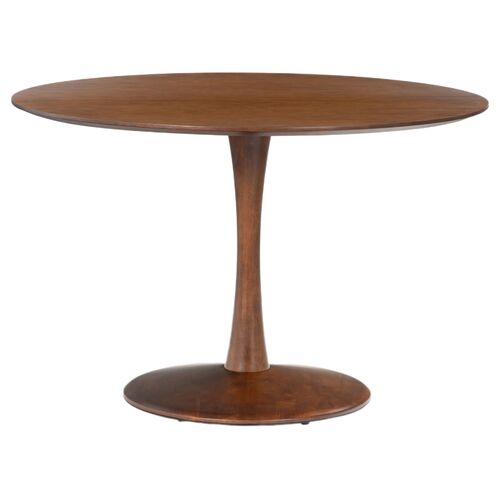 Meralen 47" Round Dining Table, Walnut Meralen 47" Round Dining Table, Walnut