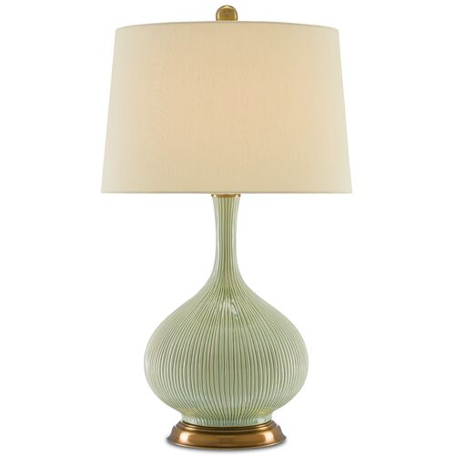 Cait Table Lamp, Green/Brass~P77594668