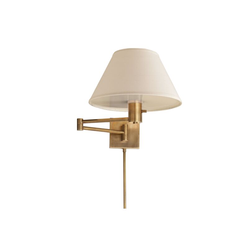 Classic Swing-Arm Sconce, Antique Brass