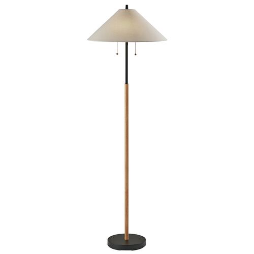 Colton Floor Lamp, Black/Natural