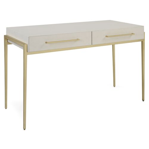Sabrina Desk, Gold/White