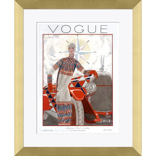 Vogue Magazine Cover, Woman Leaning Against a Car~P77603117