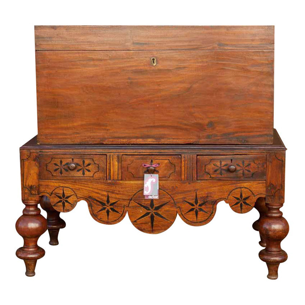 Antique Dutch Colonial Campaign Trunk~P77612185