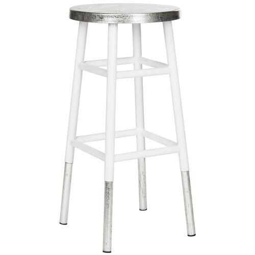 Silver and White Bar Stools