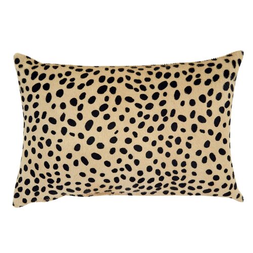 Cheetah Hide Lumbar Pillow, Beige/Black~P77636650