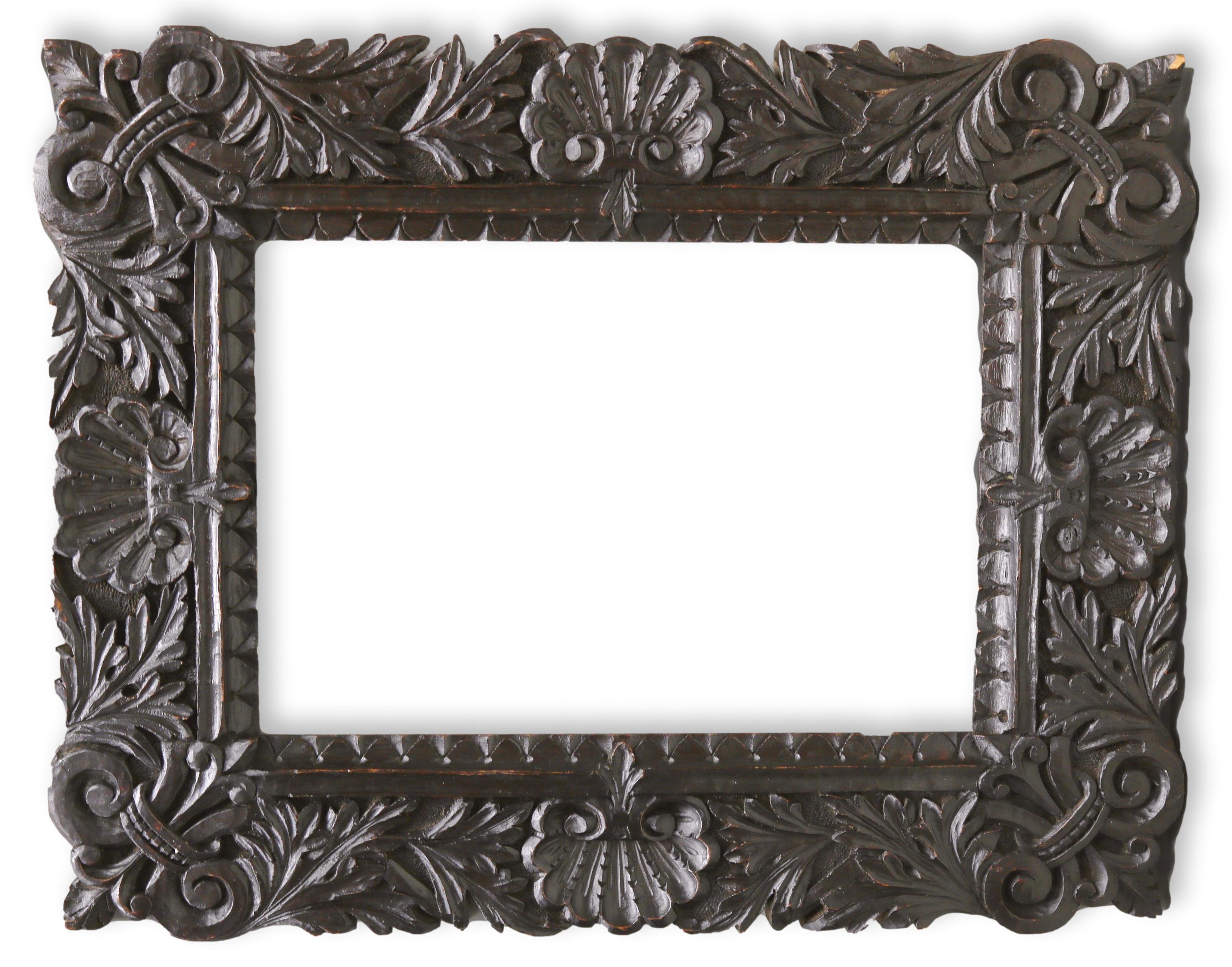 18th-C. Hand-Carved Wood Frame~P77521558