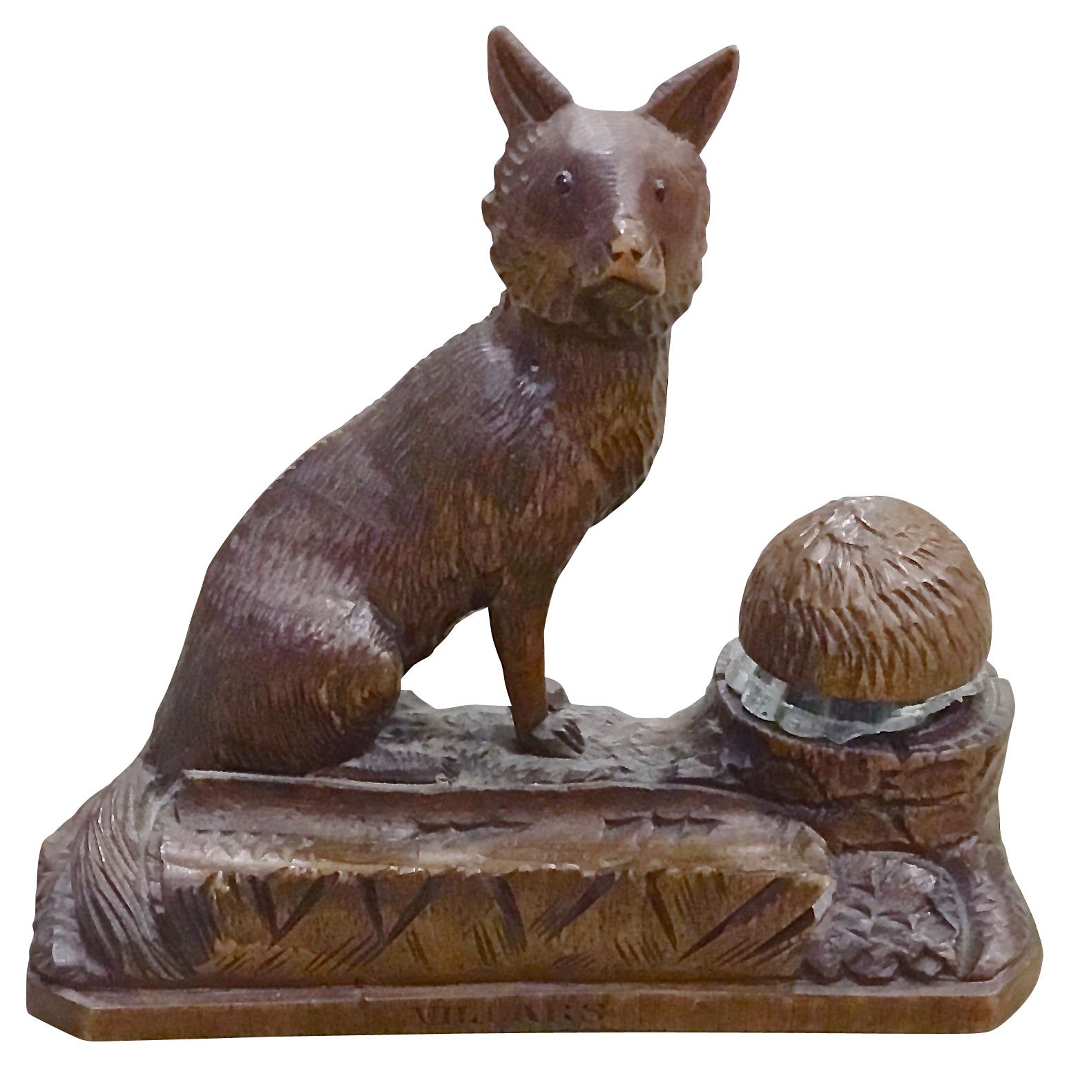 Antique Black Forest Fox Inkwell~P77532385