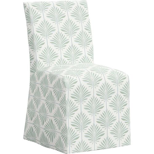 Edith Slipcover Dining Side Chair, Cerifera Palm~P111116869