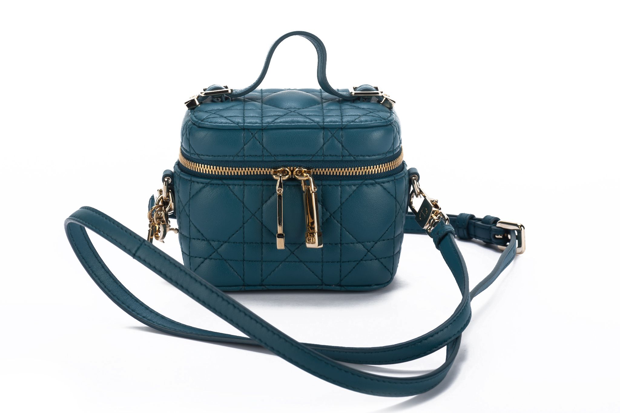 Dior Mini Cannage Turquoise Travel Case~P77651850