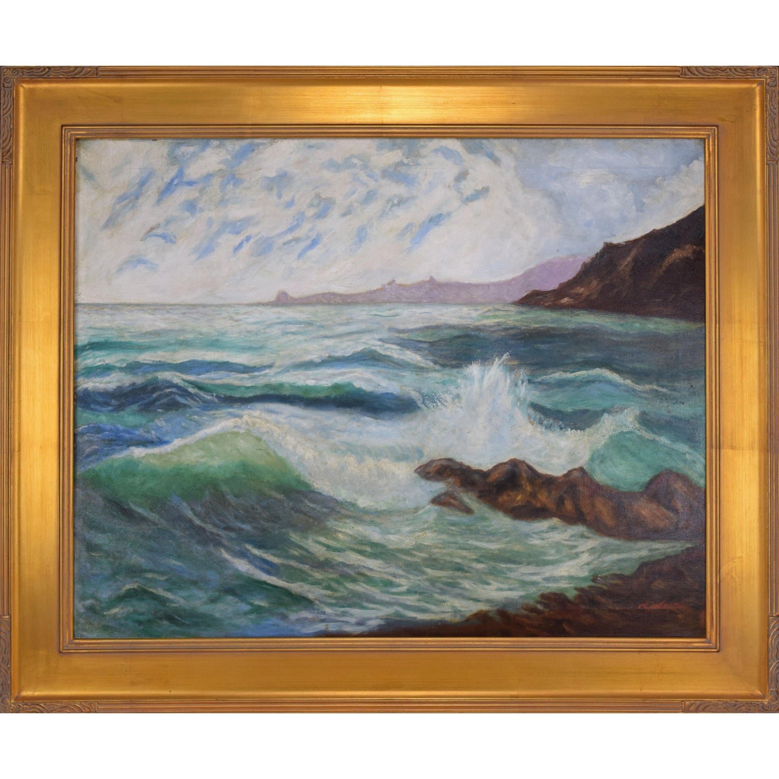 Vintage Impressionist Seascape Painting~P77657577