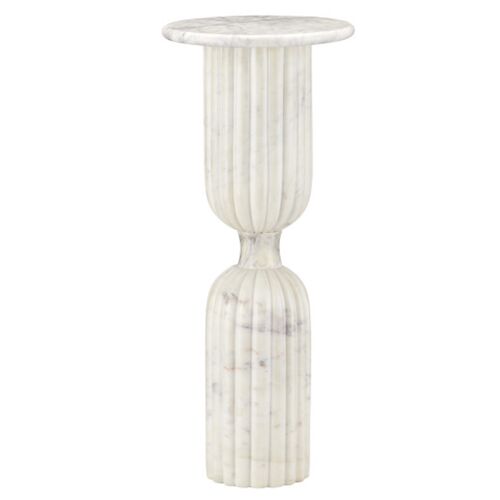 Passementerie Marble Drinks Table, White Passementerie Marble Drinks Table, White