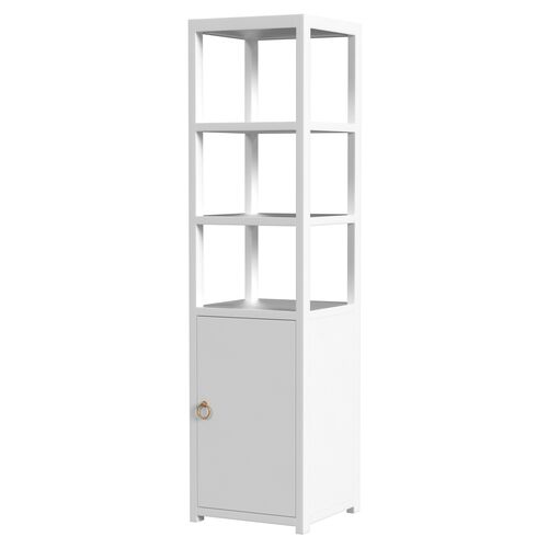 Sully Narrow Bookcase, White~P111116694