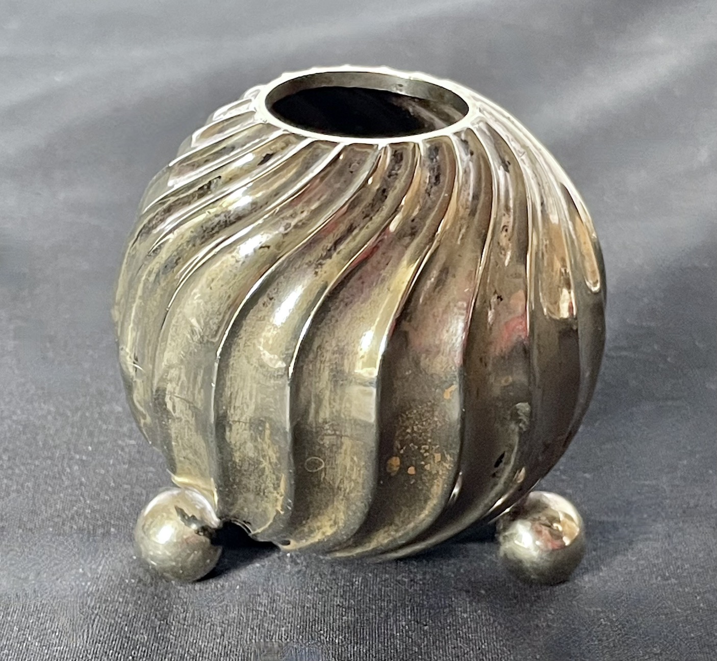 Brass/Silverplated Swirl Vase~P77688526